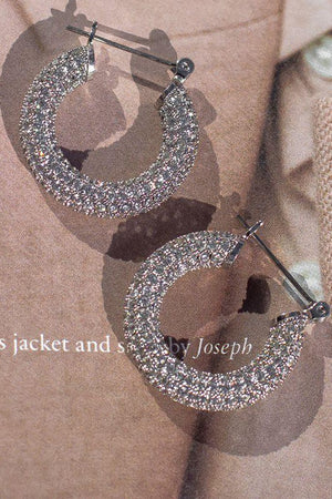 Pave Baby Amalfi Hoops - Silver