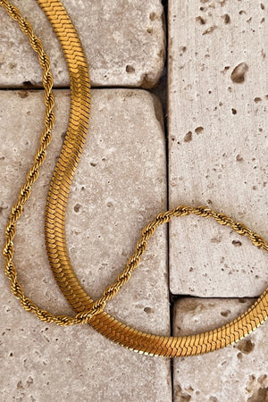 The L'Amor Chain Necklace Set - Gold