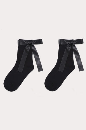 Bow Socks - Black
