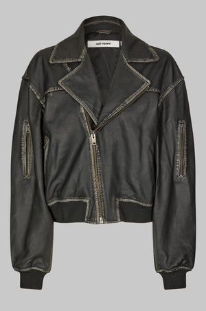 Rocker Leather Jacket - Vintage Black