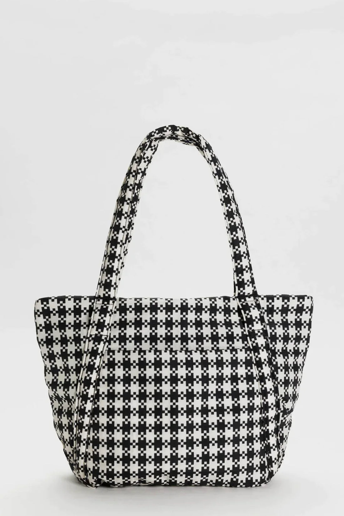 Mini Cloud Bag - Black & White Pixel Gingham