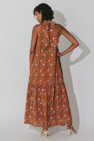 Wilder Ankle Dress - Terracotta Floral