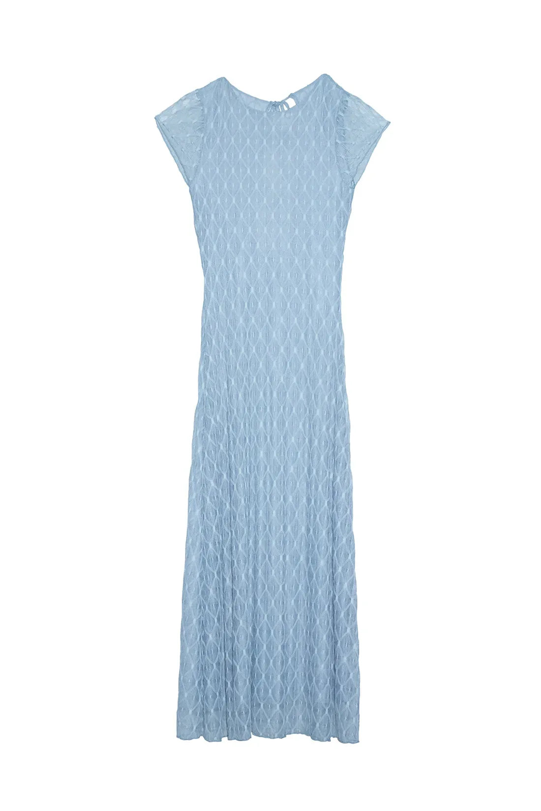 Geo Lace Midi Dress - Cool Blue