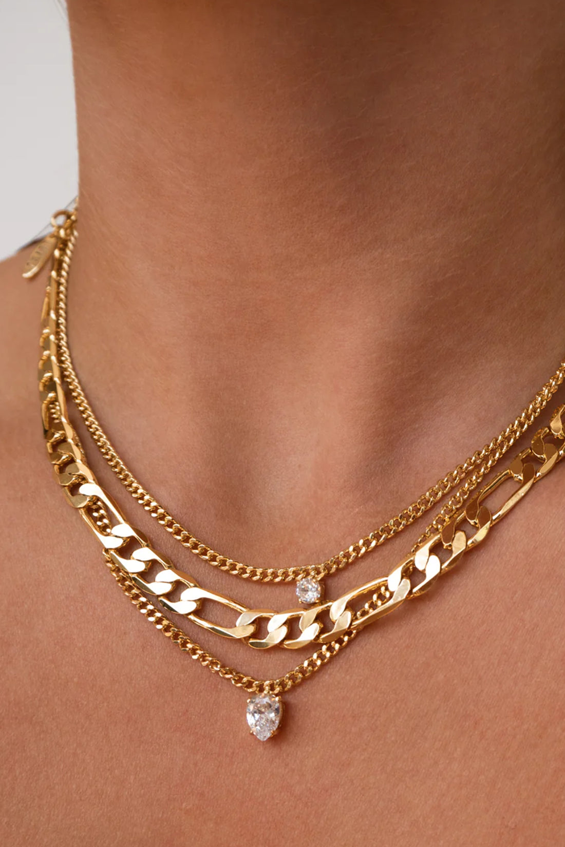 Bardot Stud Charm Necklace - Gold