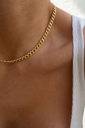 The Classique Skinny Curb Chain (5mm)- Gold