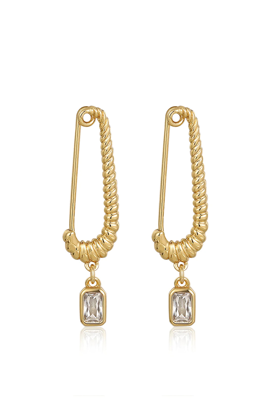 The Francois Safety Pin Earrings - Gold