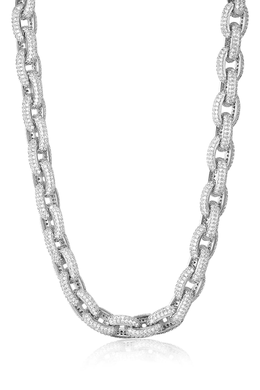 Ozzie Pave Chain Necklace- Silver