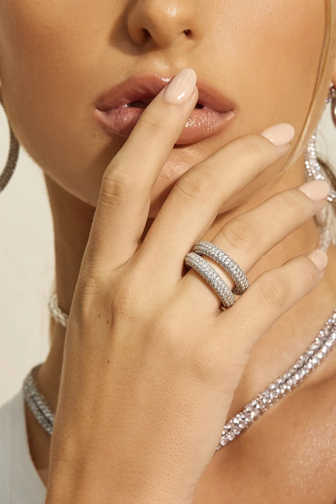 Pave Amalfi Ring - Silver