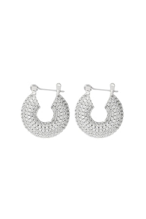 Pave Mini Donut Hoops - Silver