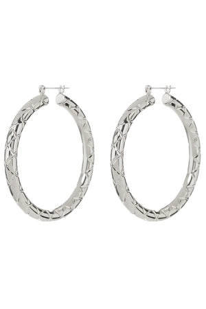 Quilted Amalfi Hoops- Silver