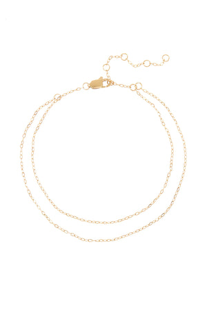 Take Me to the Bungalows Anklet- Gold