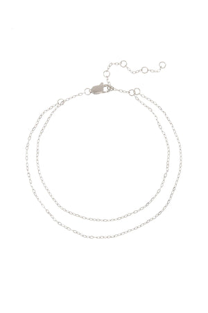 Take Me to the Bungalows Anklet- Silver