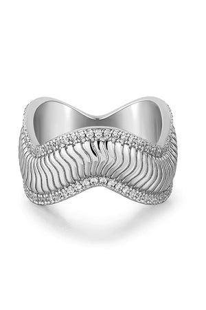 The Wavey Snake Chain Ring - Silver