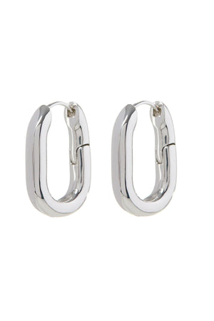 XL Chain Link Hoops - Silver