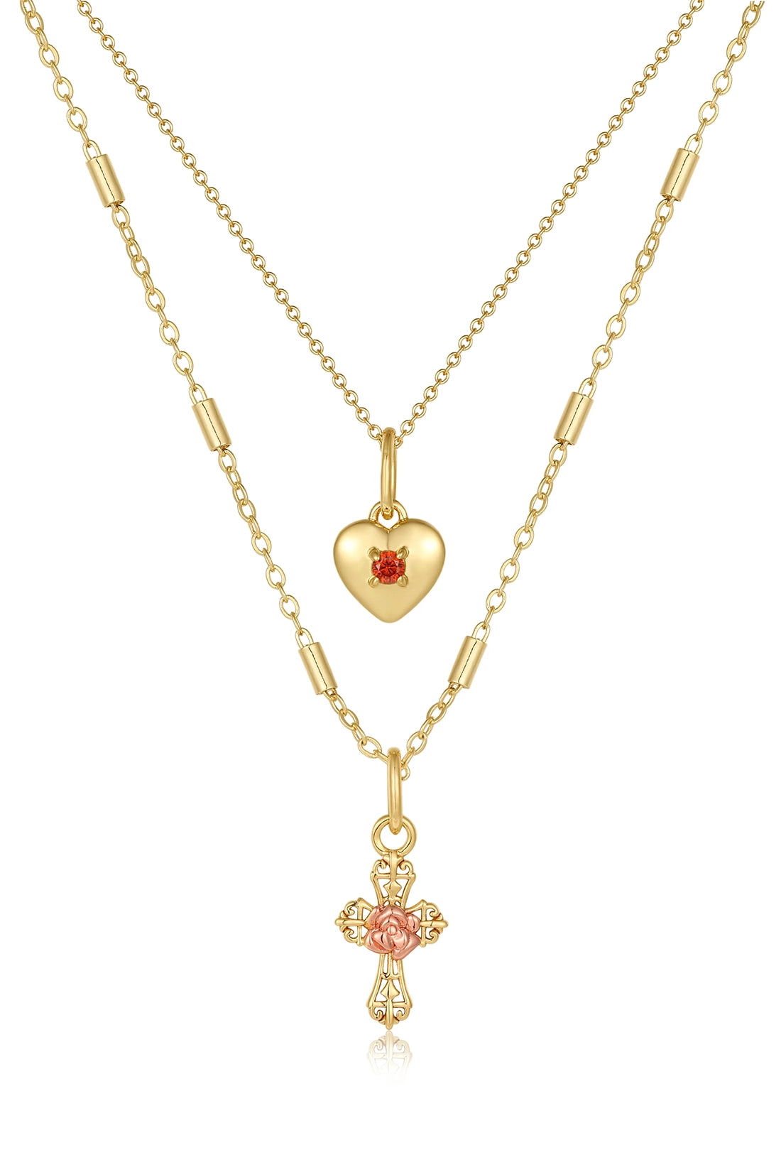 The Cross My Heart Charm Necklace - Gold