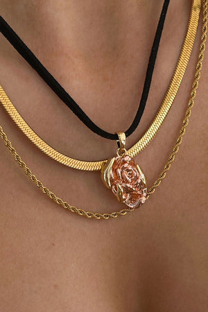 The L'Amor Chain Necklace Set - Gold