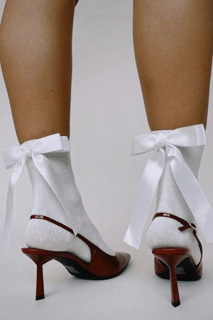 Bow Socks - White