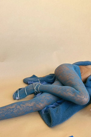 Lace Tights - Blue