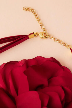 Satin Rosa Tied Necklace