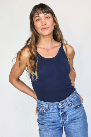 Annie Recycled Tank - Navy