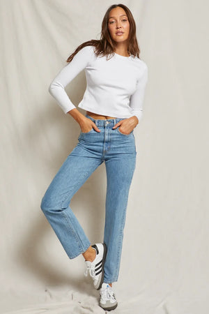 Foxx Cropped Long Sleeve - White