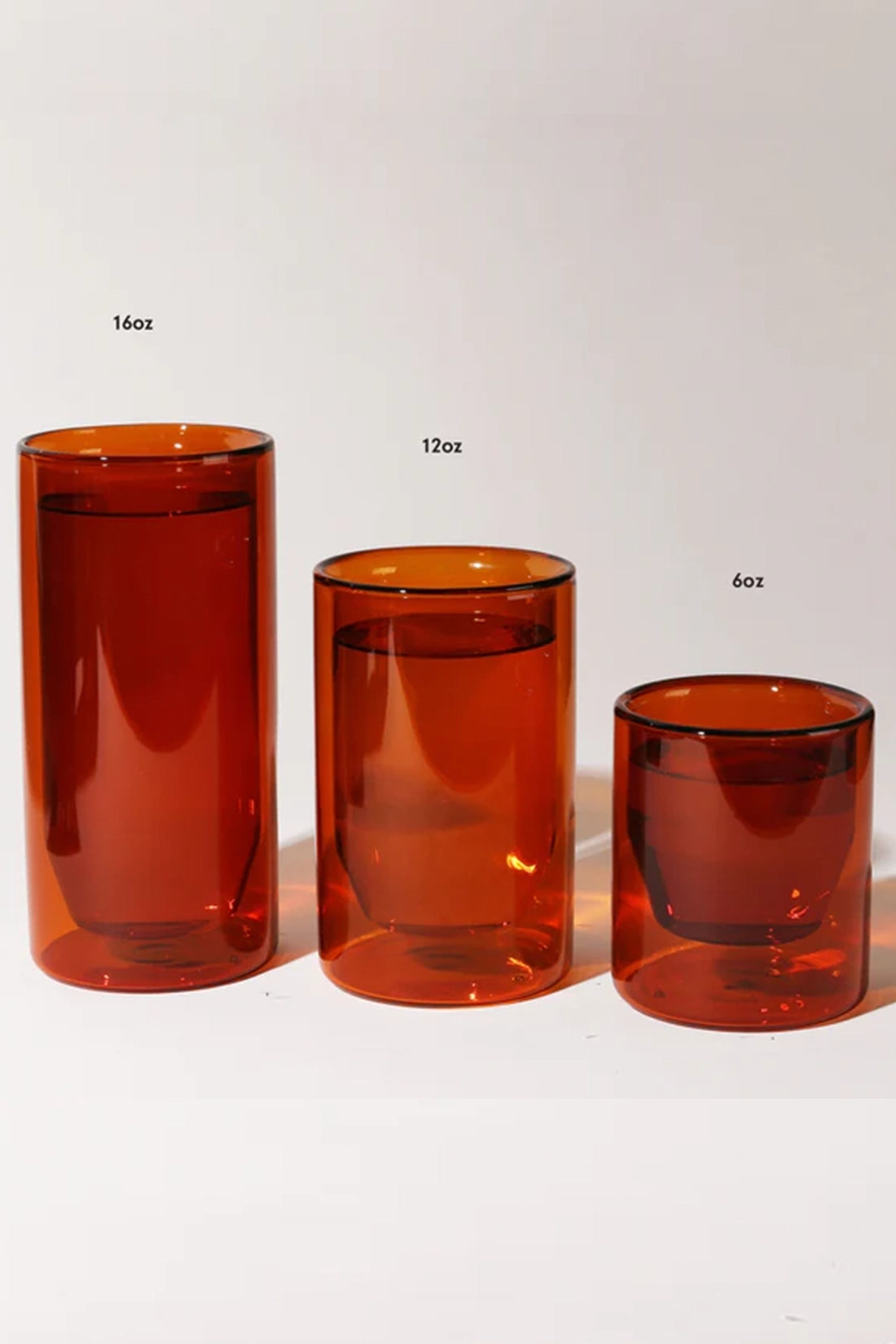 16 oz Double-Wall Glass Set - Amber