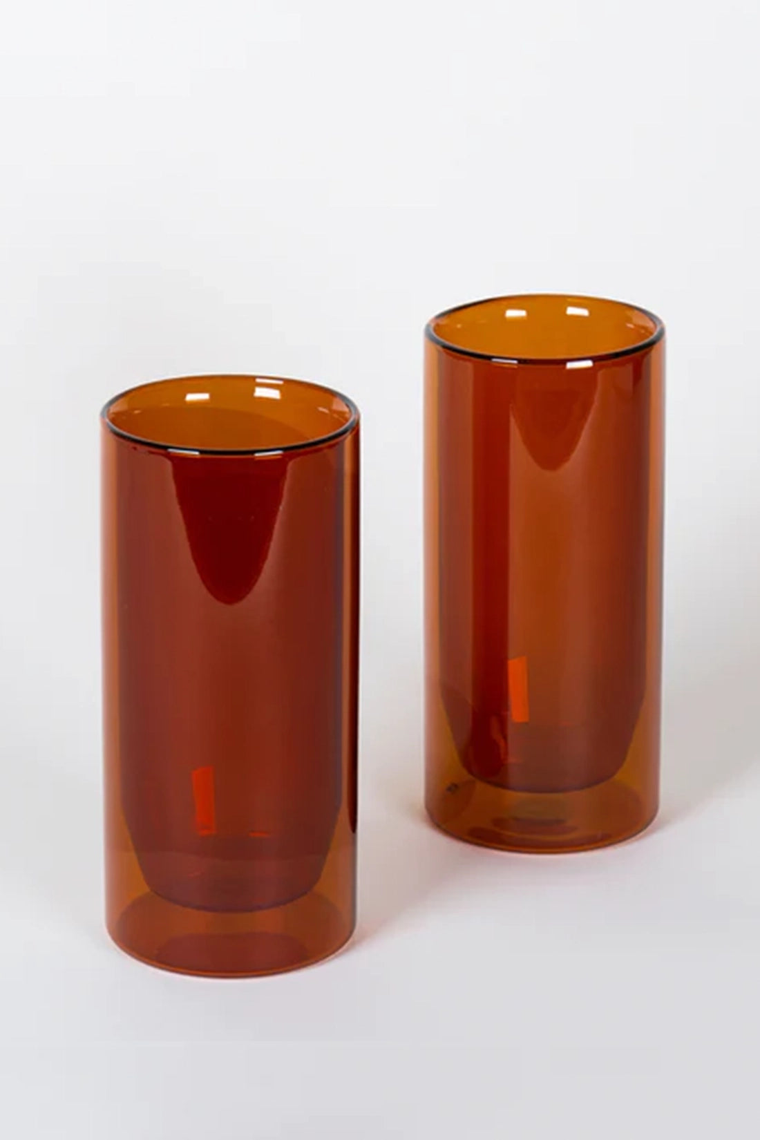 16 oz Double-Wall Glass Set - Amber