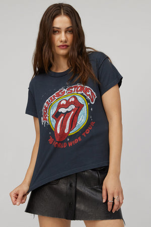 Rolling Stones 78 Reverse GF Tee - Vintage Black