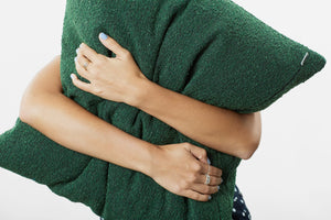 Essential Boucle Cushion - Forest Green