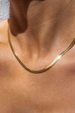 The Classique Herringbone Chain- Gold