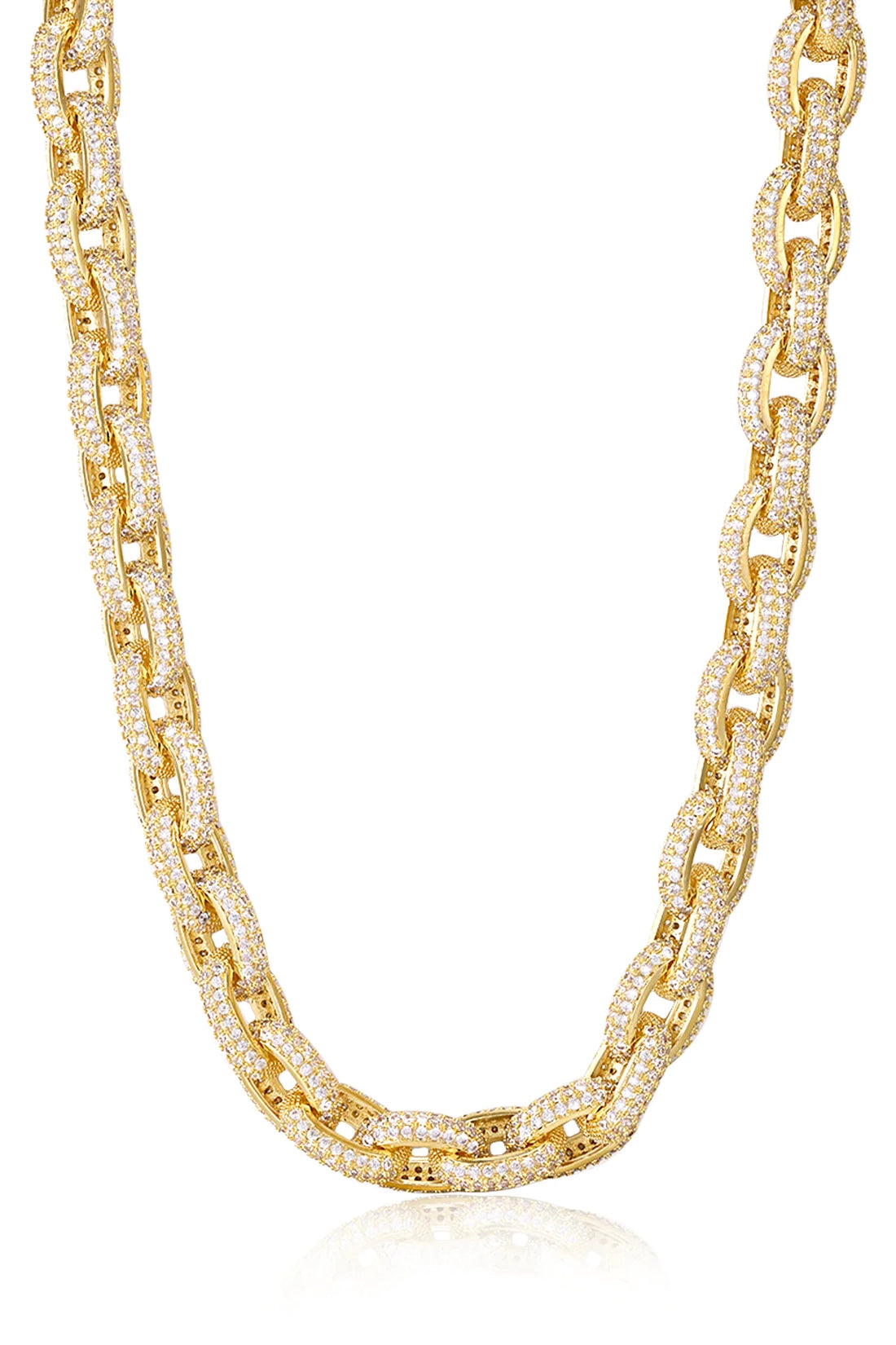 Ozzie Pave Chain Necklace - Gold