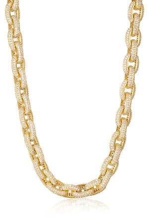 Ozzie Pave Chain Necklace - Gold