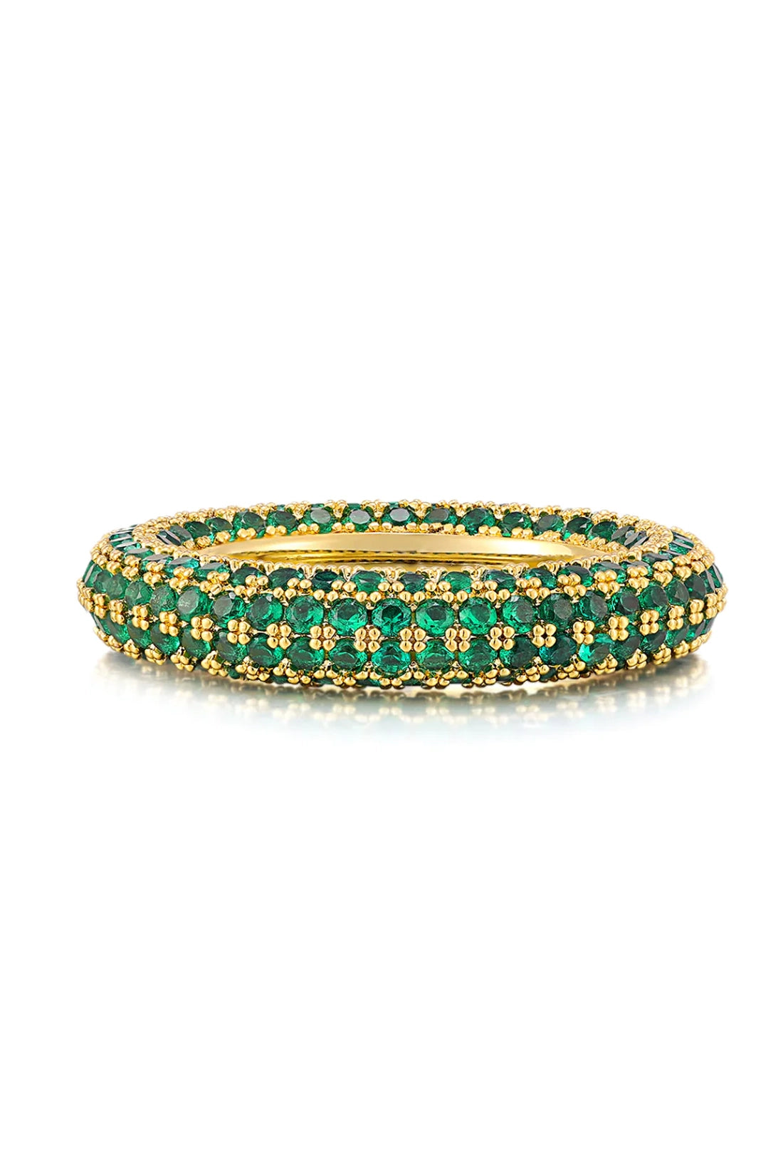 Pave Amalfi Ring - Gold & Green